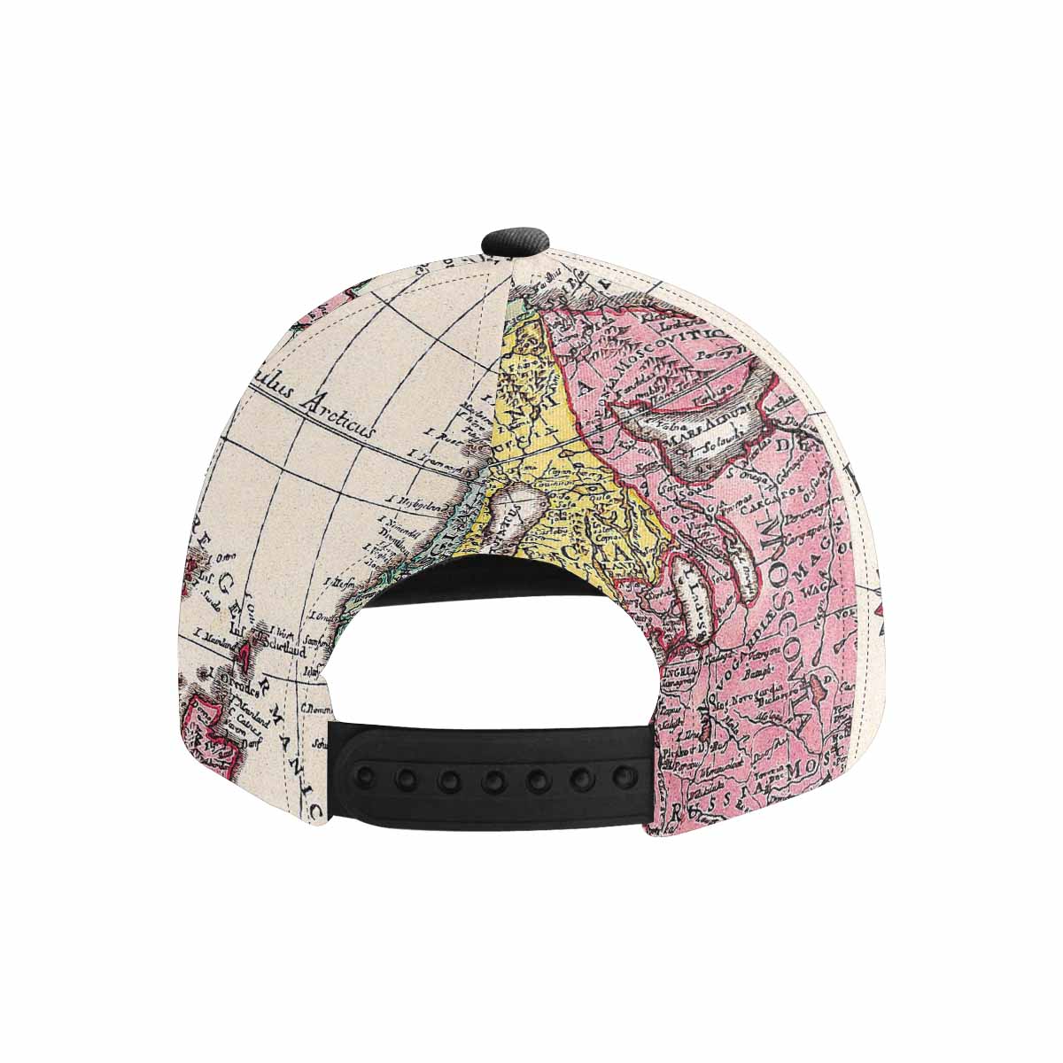 Antique Map design mens or womens deep snapback cap, trucker hat, Design 43