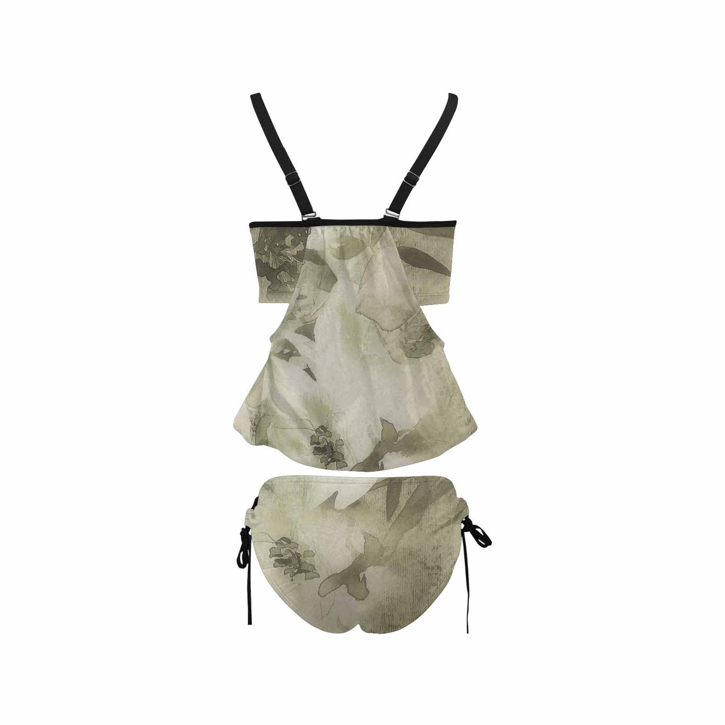 Vintage floral,cover belly tankini beach wear, swim wear, Design 03x