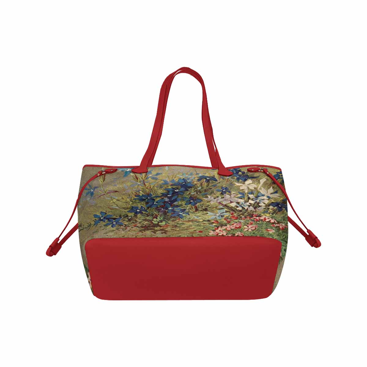 Vintage Floral Handbag, Classic Handbag, Mod 1695361 Design 39 RED TRIM