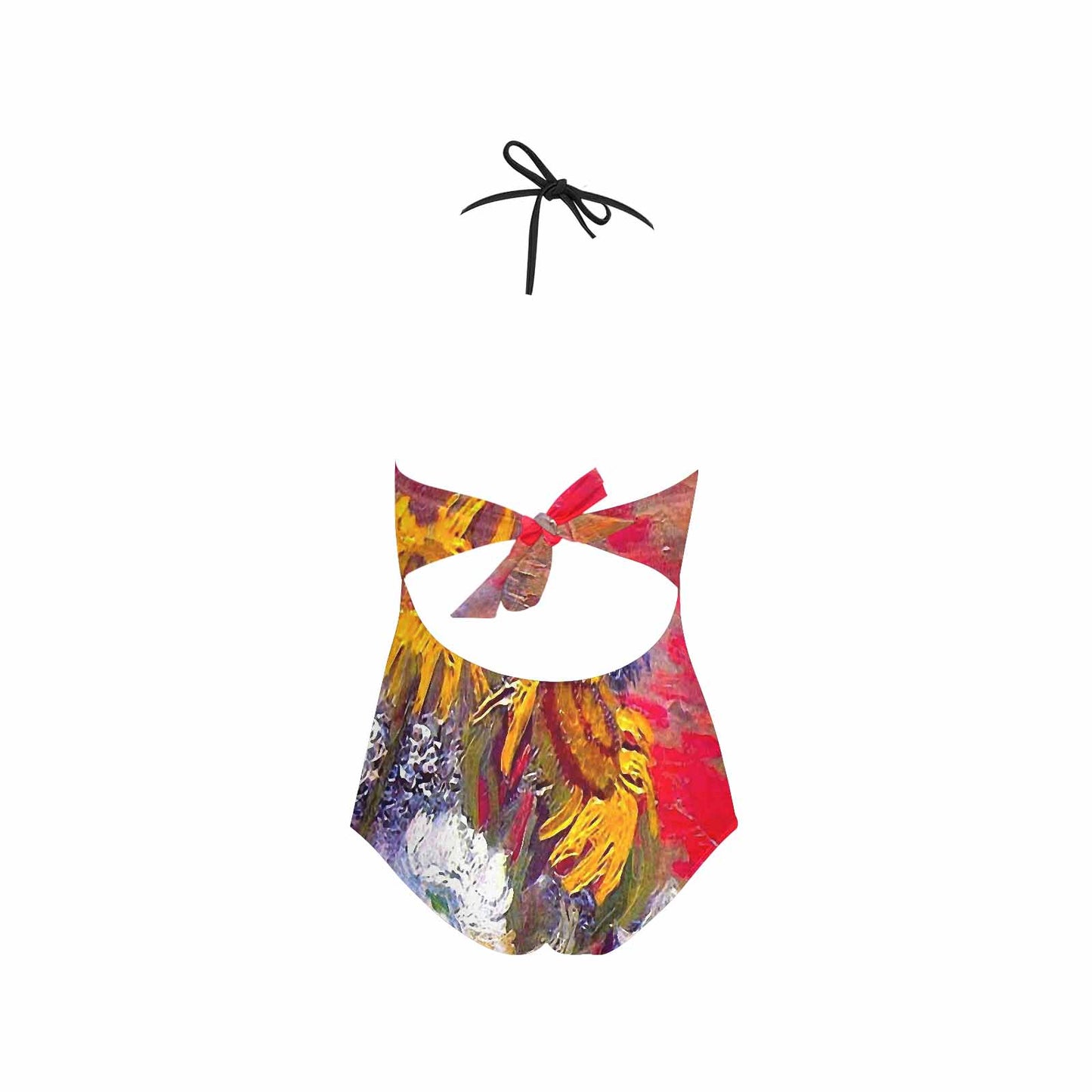 Vintage floral, vintage chest collar, one piece swim wear, Design 54