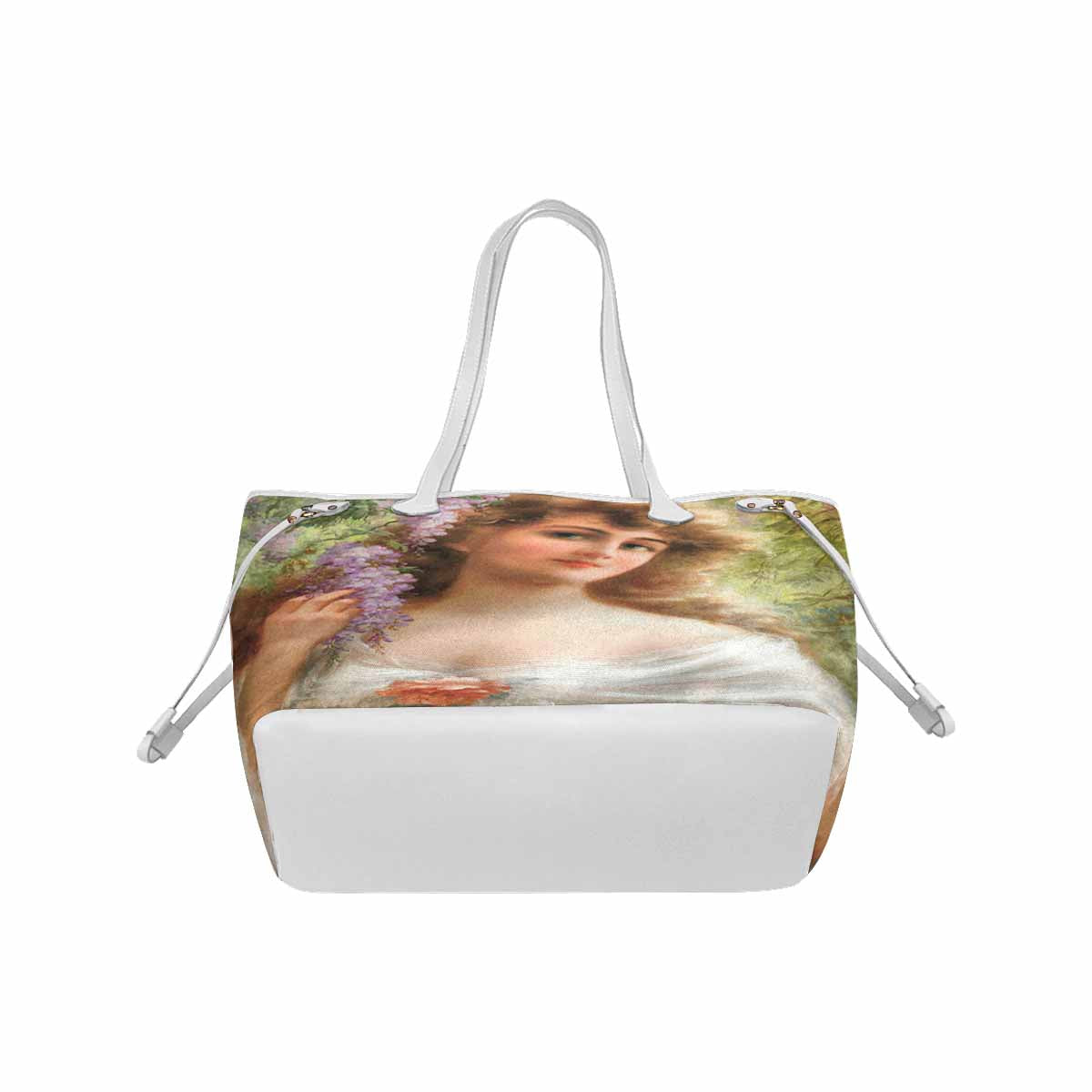 Victorian Lady Design Handbag, Model 1695361, Portrait Of A Woman, WHITE TRIM