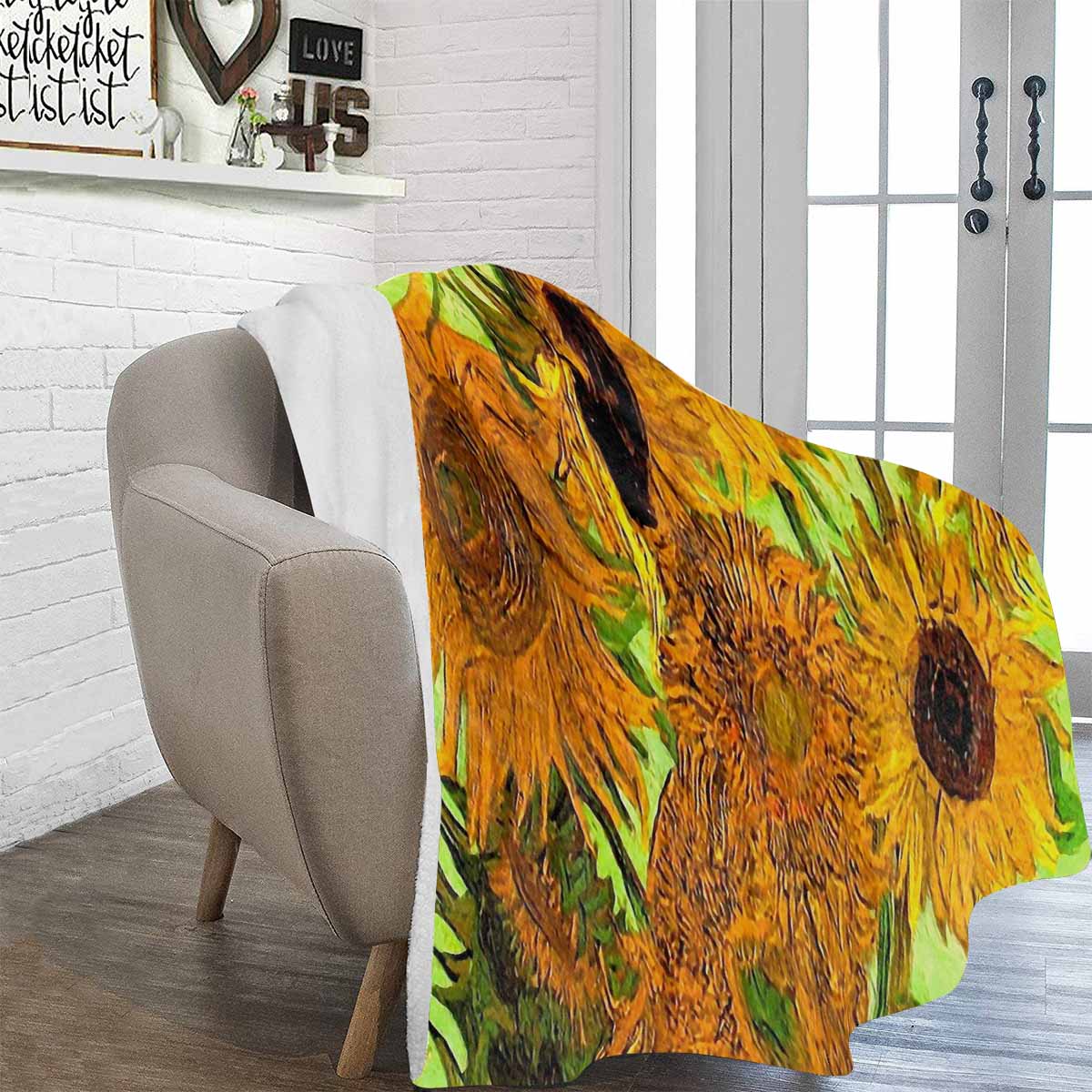 Vintage Floral BLANKET, LARGE 60 in x 80 in, Design 48 C50