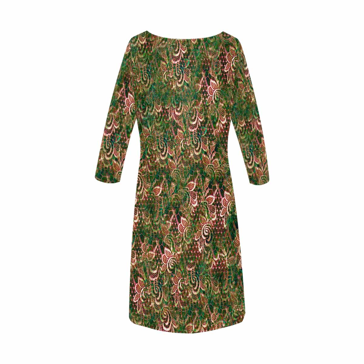 Victorian printed lace loose dress, Design 34