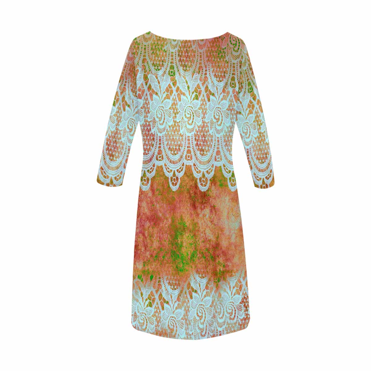 Victorian printed lace loose dress, Design 31