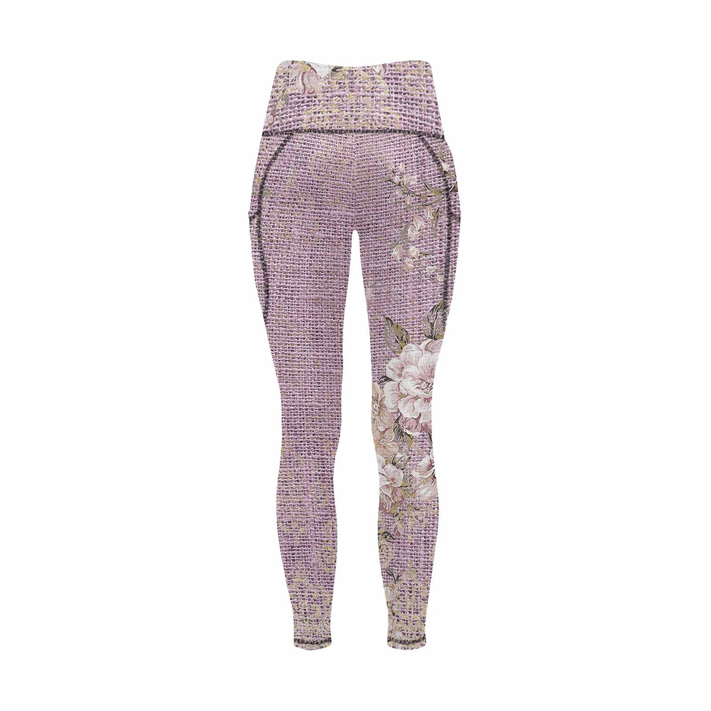Floral 2, active wear leggings, outside surge, design 53