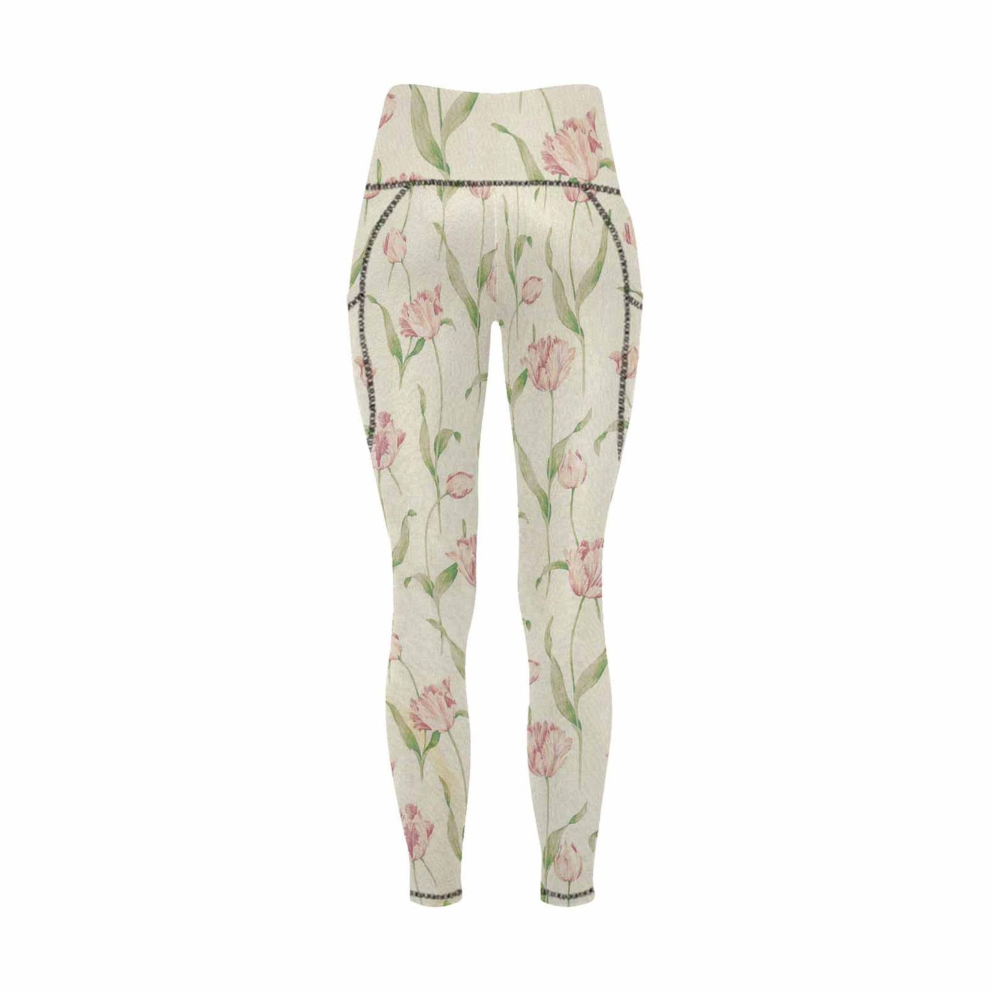 Floral 2, active wear leggings, outside surge, design 14