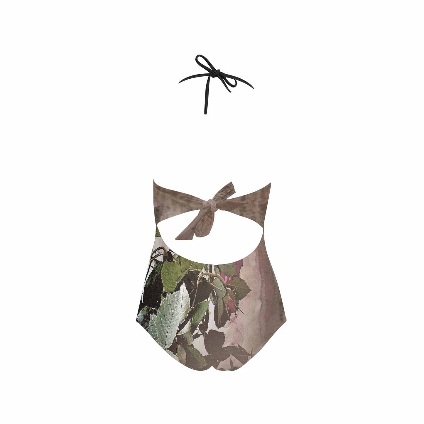 Vintage floral, vintage chest collar, one piece swim wear, Design 22x