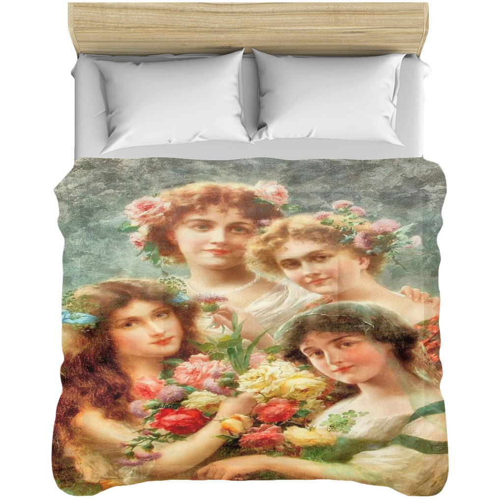 Victorian lady design comforter, twin, twin XL, queen or king, GIRLS