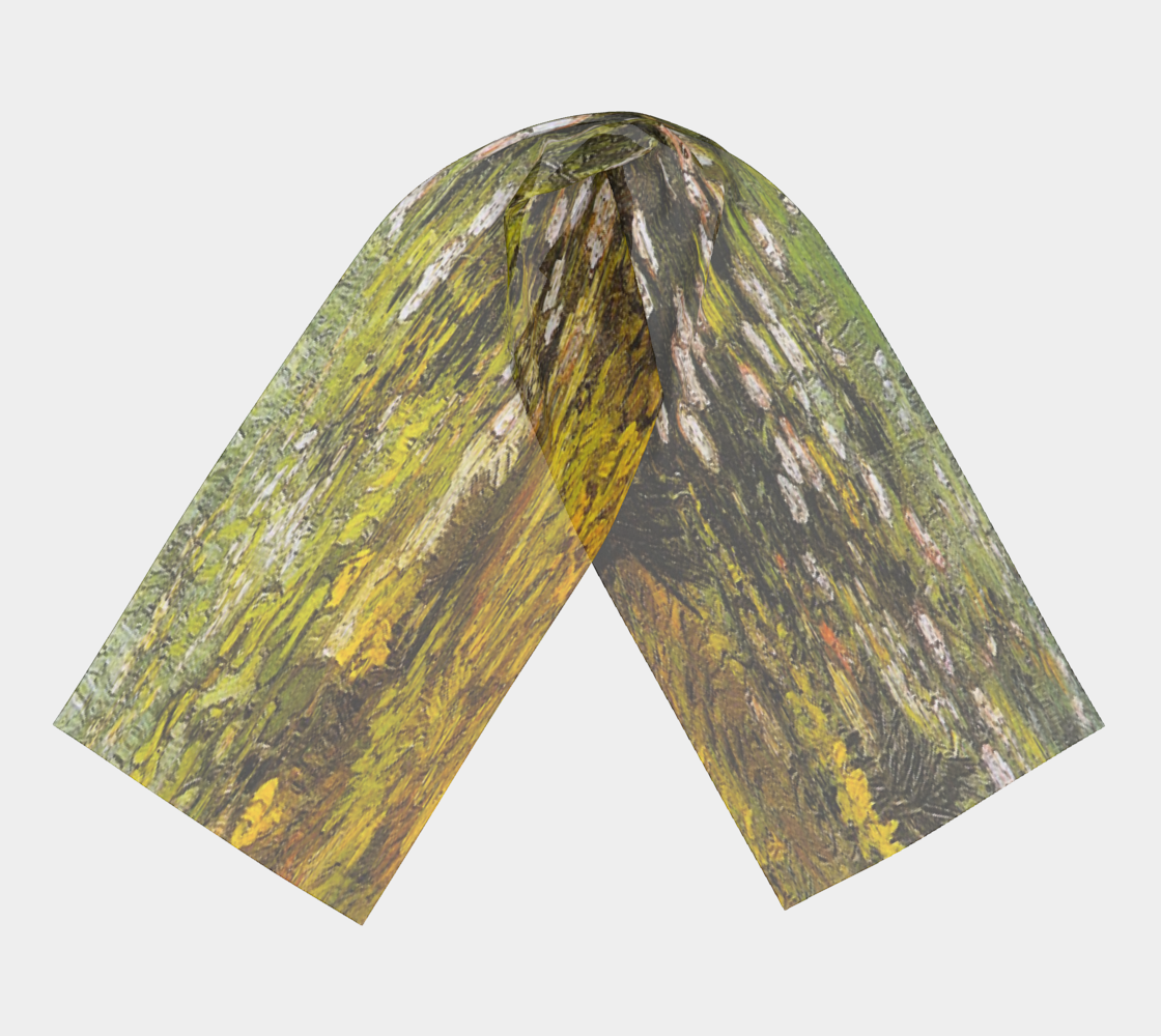 Vintage floral RECTANGLE satin charmeuse scarf, Design 05