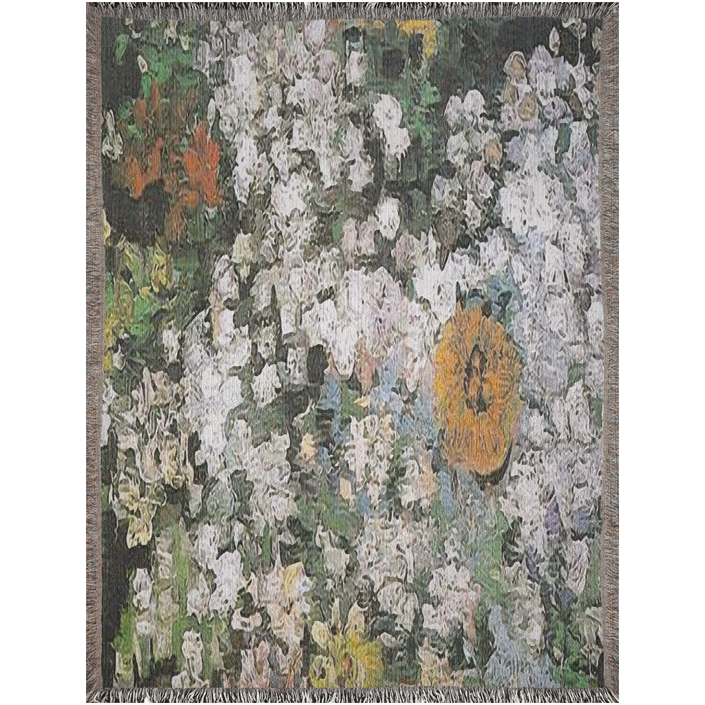 100% cotton Vintage Floral design woven blanket, 50 x 60 or 60 x 80in, Design 07