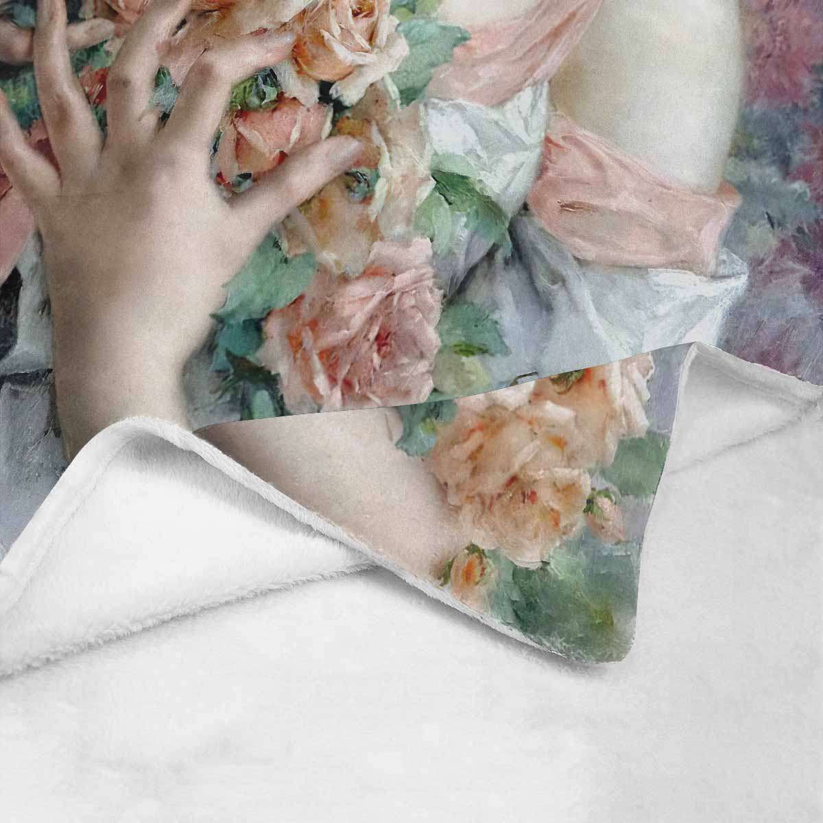 Victorian Lady Design BLANKET, LARGE 60 in x 80 in, The Rose Girl