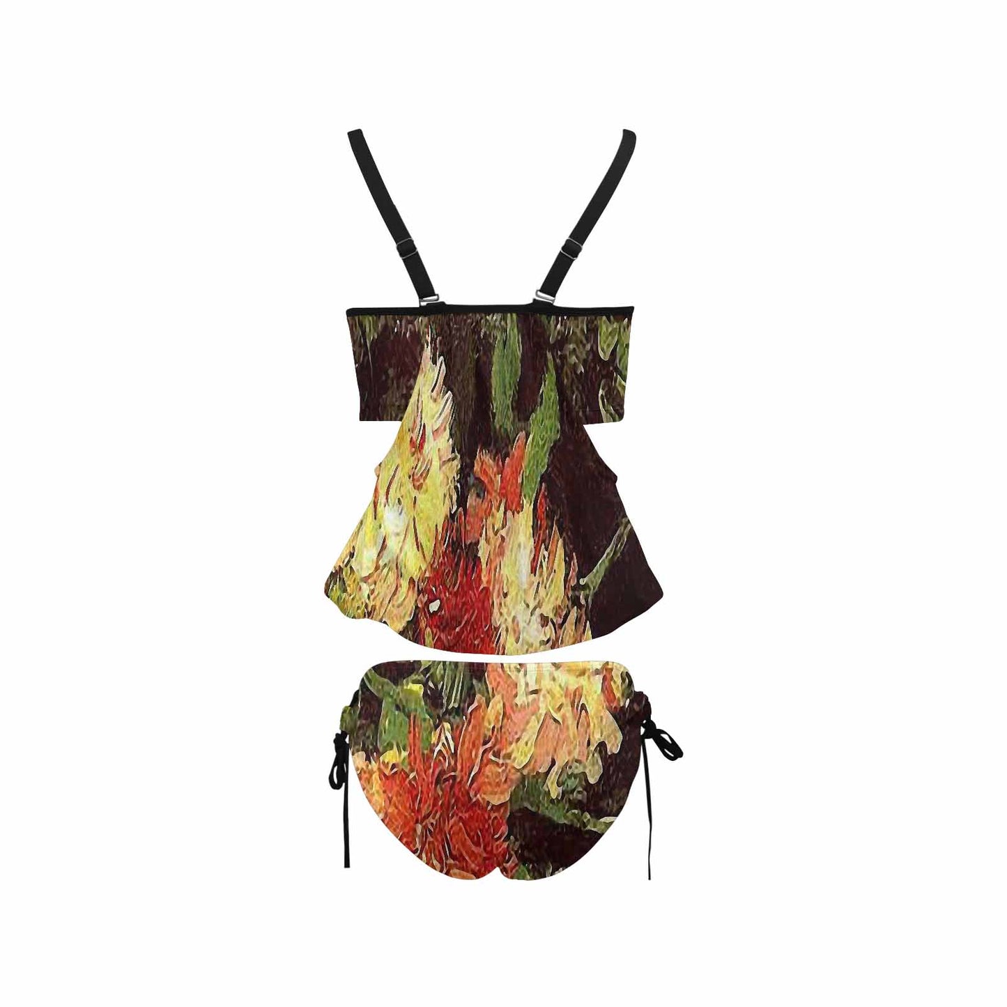 Vintage floral,cover belly tankini beach wear, swim wear, Design 33