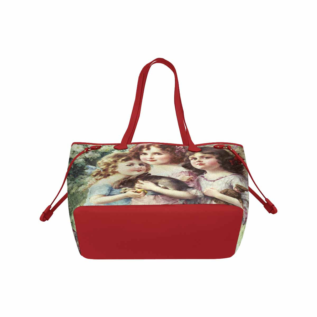 Victorian Lady Design Handbag, Model 1695361, The Three Graces #1, RED TRIM