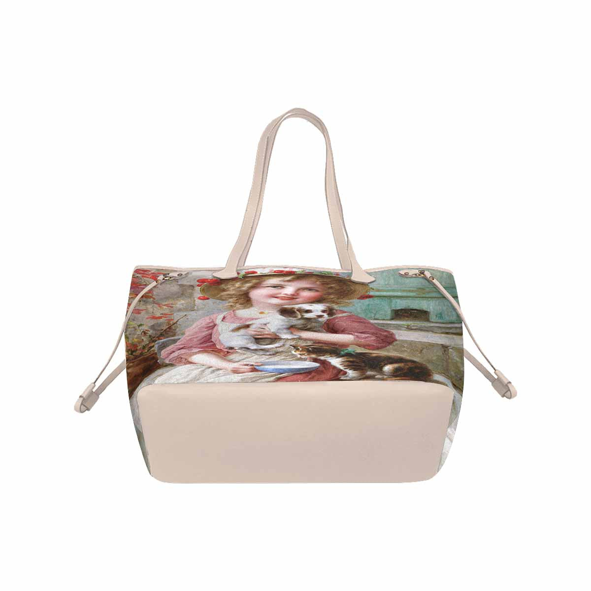 Victorian Girl Design Handbag, Model 1695361, New Friends, BEIGE/TAN TRIM