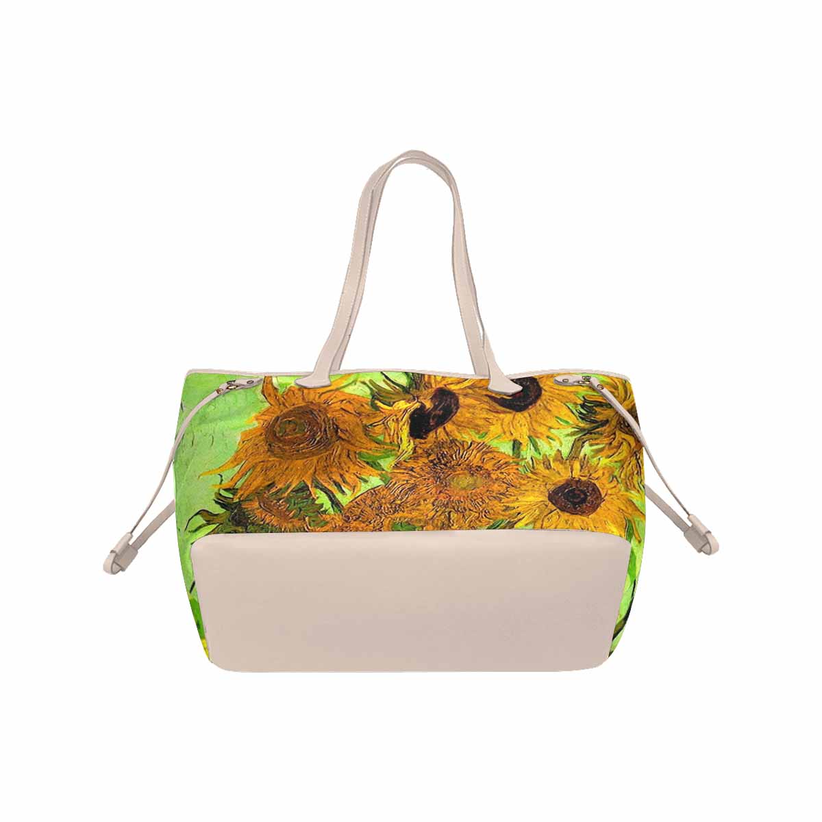 Vintage Floral Handbag, Classic Handbag, Mod 1695361, Design 48, BEIGE/TAN TRIM