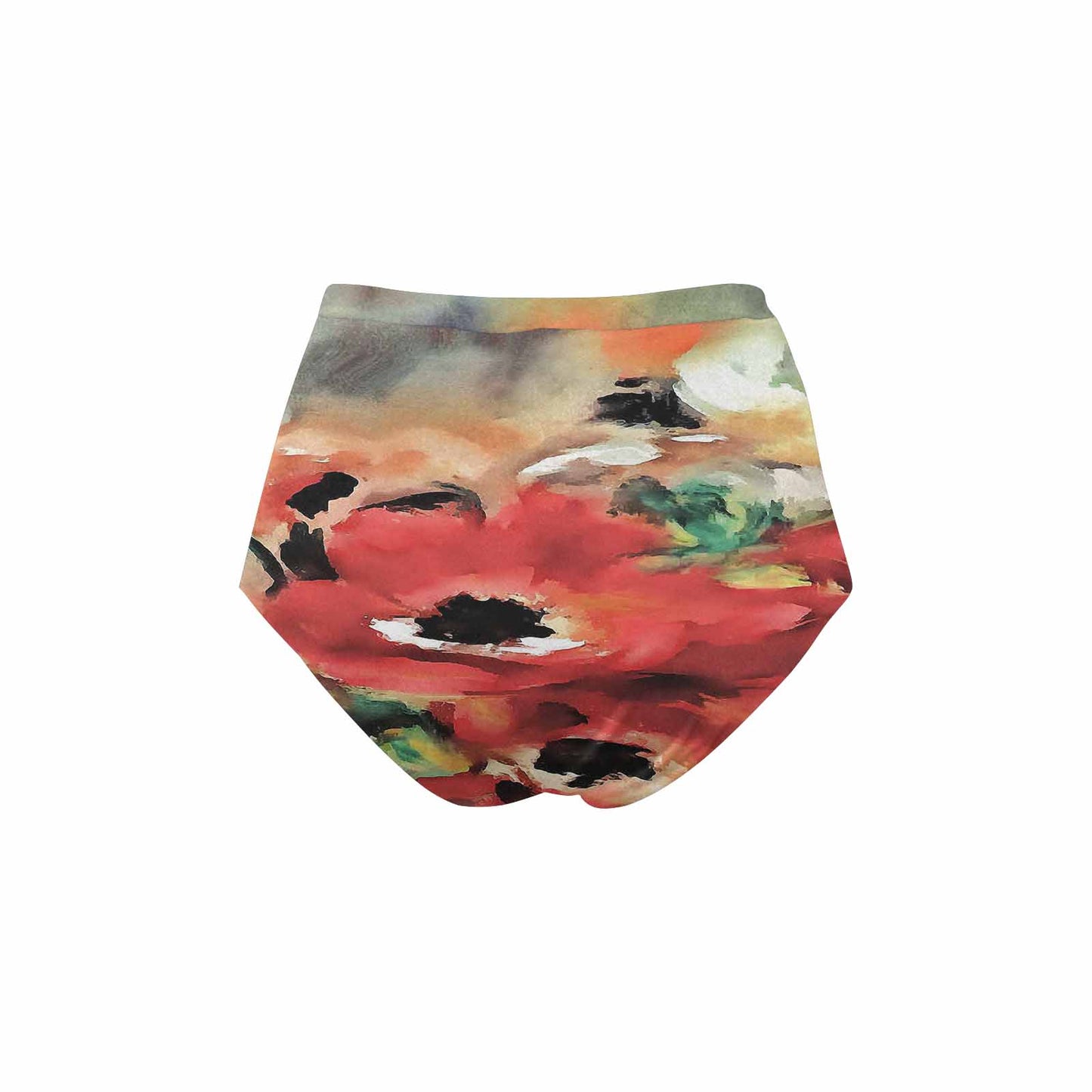 Vintage floral High waist bikini bottom, Design 14