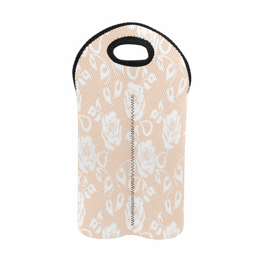 2 Bottle Victorian lace print wine bag, Design 16