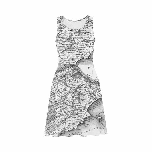 Antique Map casual summer dress, MODEL 09534, design 06