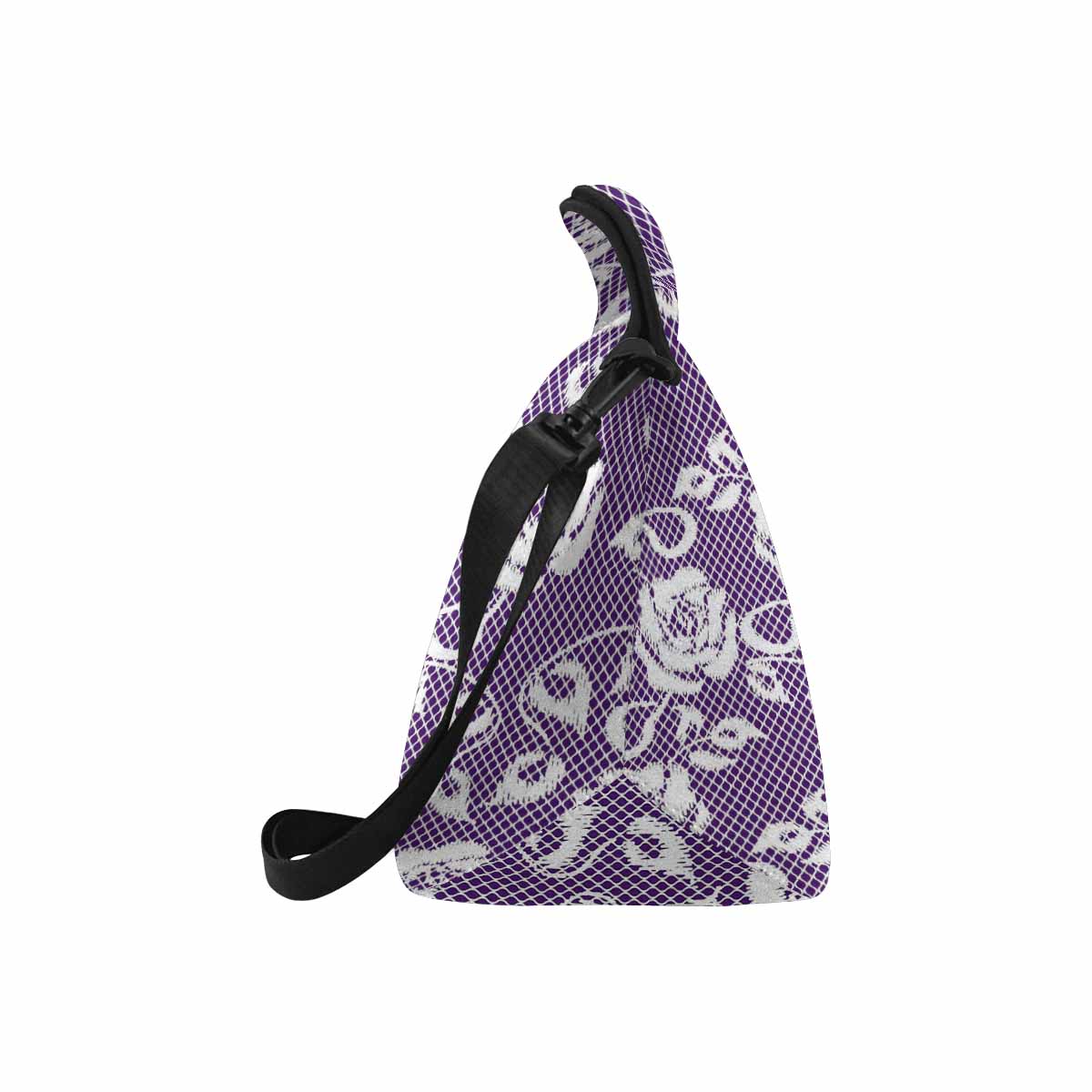 Victorian lace print insulated lunch bag, design 18