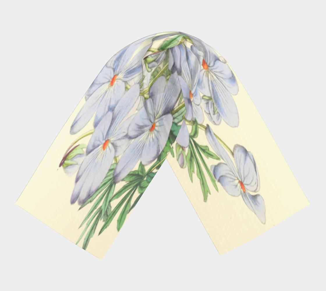 Vintage floral RECTANGLE satin charmeuse scarf, Design 13