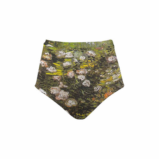 Vintage floral High waist bikini bottom, Design 05