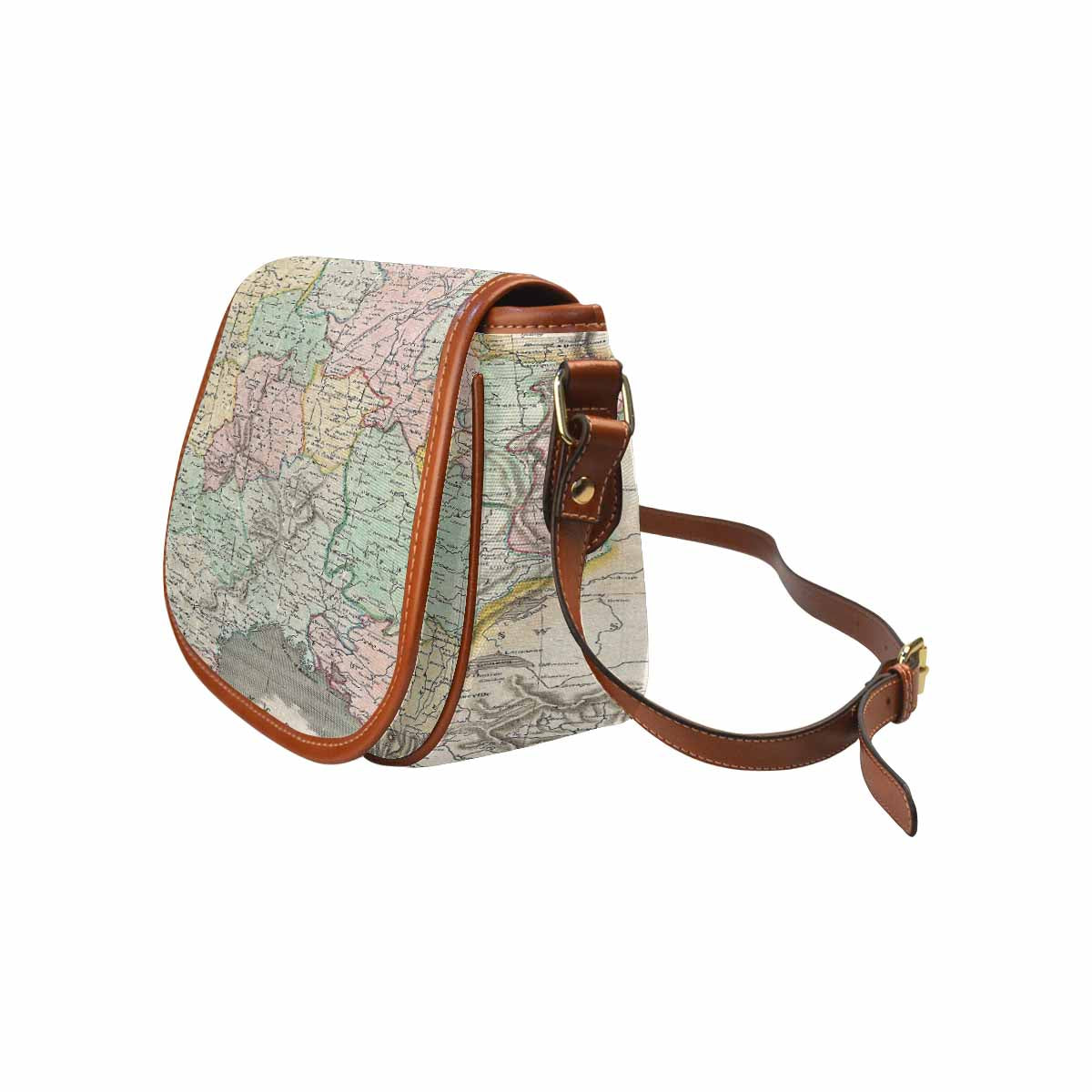Antique Map design Handbag, saddle bag, Design 39