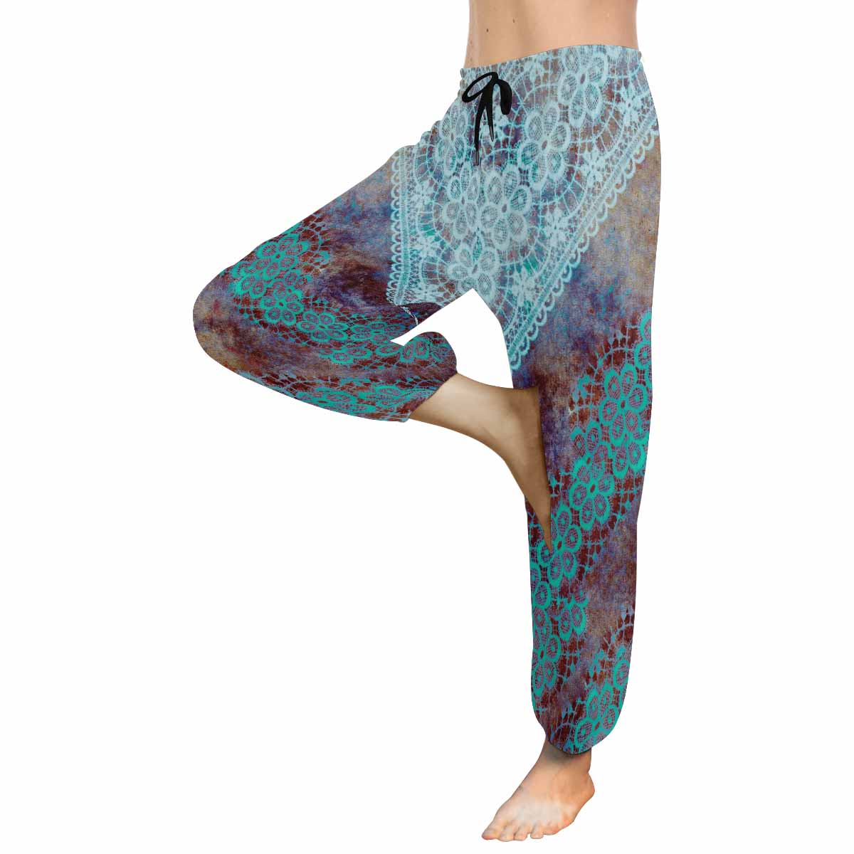 Victorian lace print Haram pants, loose comfy pants design 37