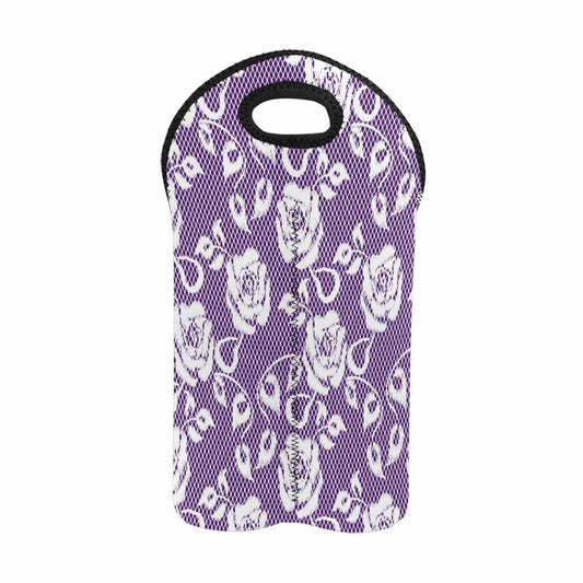 2 Bottle Victorian lace print wine bag, Design 18