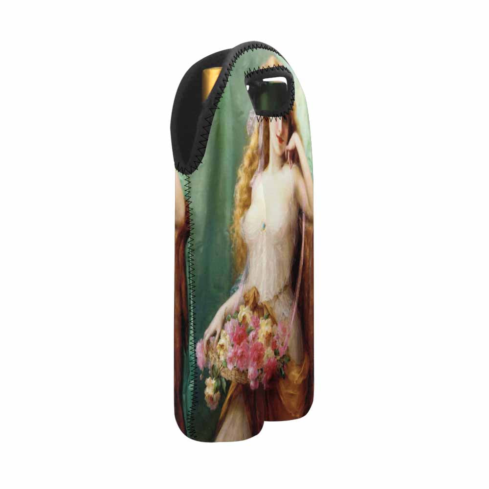 Victorian lady design 2 Bottle wine bag, Basket of Roses