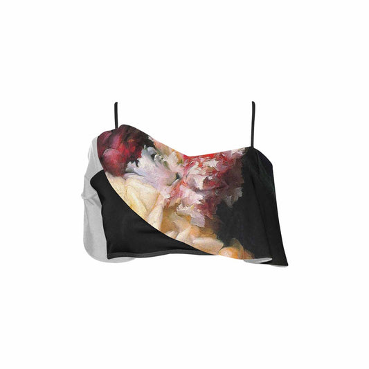 Vintage floral flounce bikini top, Design 30