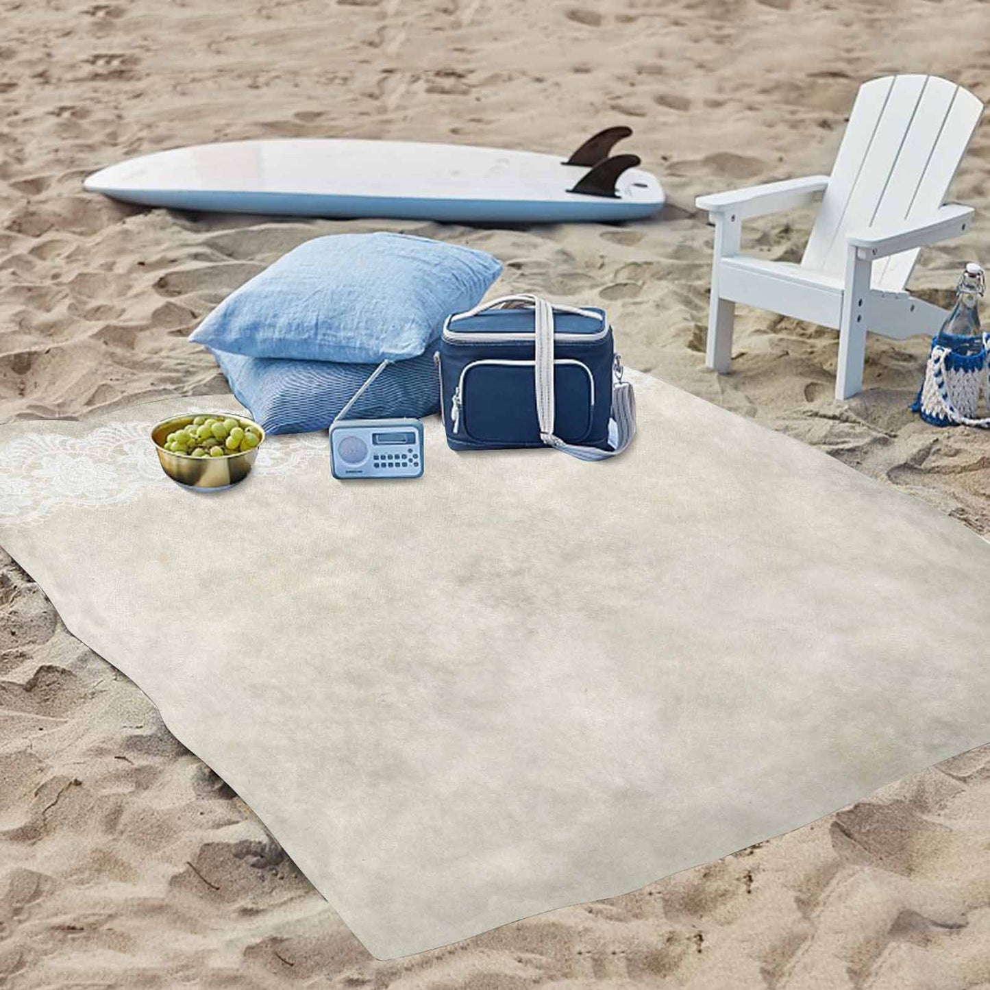 Victorian lace print waterproof picnic mat, 69 x 55in, design 27