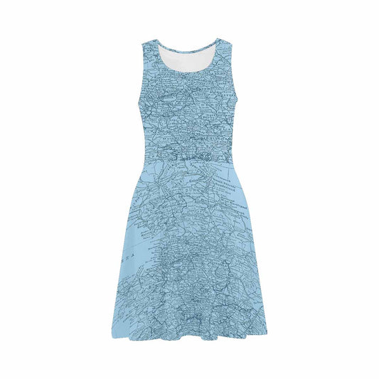 Antique Map casual summer dress, MODEL 09534, design 46