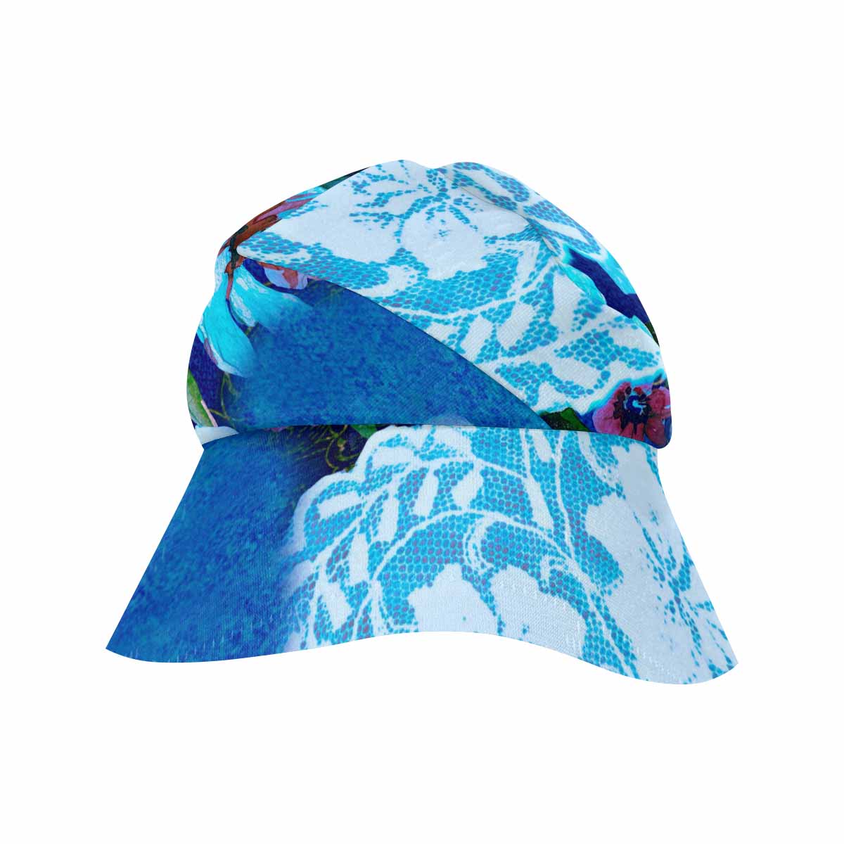 Victorian lace print, wide brim sunvisor Hat, outdoors hat, design 49