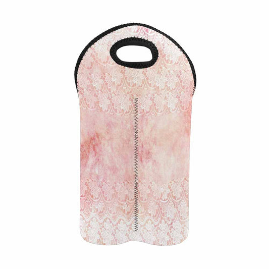 2 Bottle Victorian lace print wine bag, Design 38