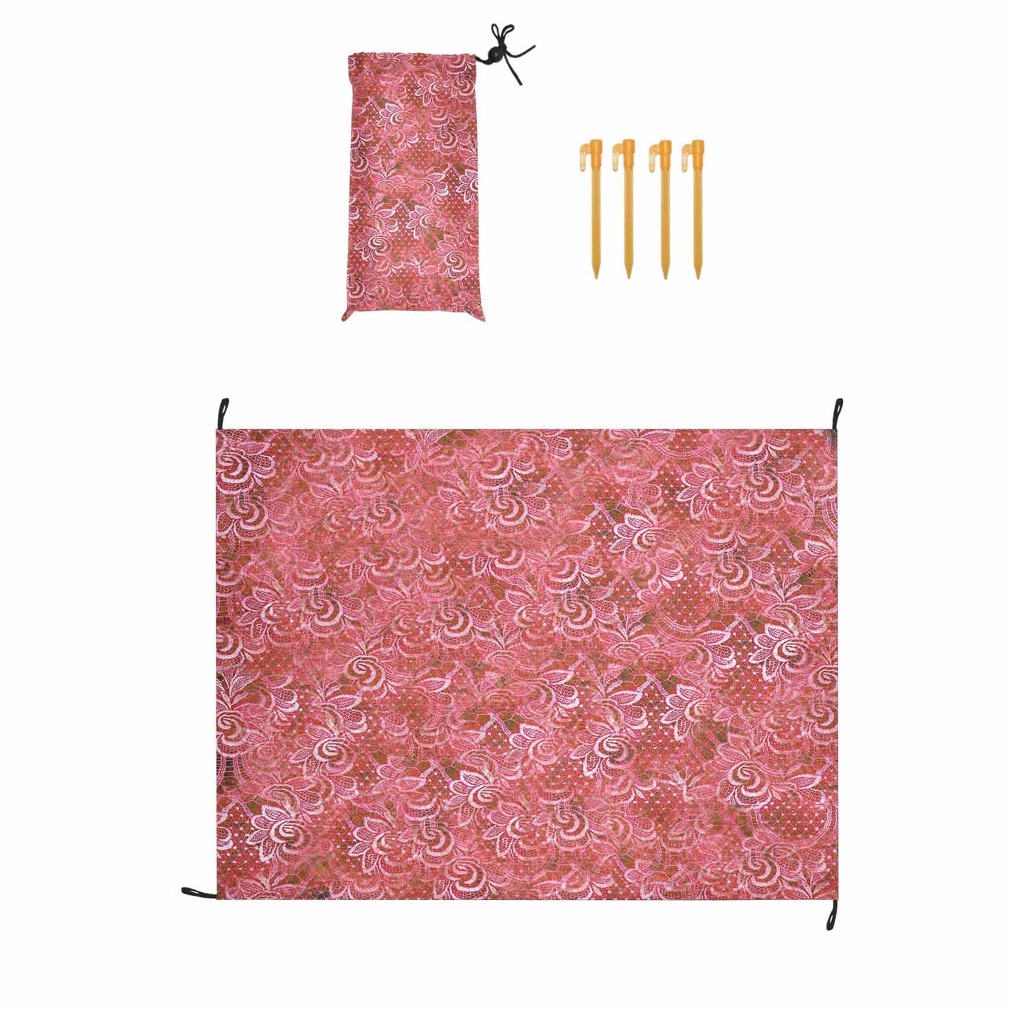 Victorian lace print waterproof picnic mat, 69 x 55in, design 33