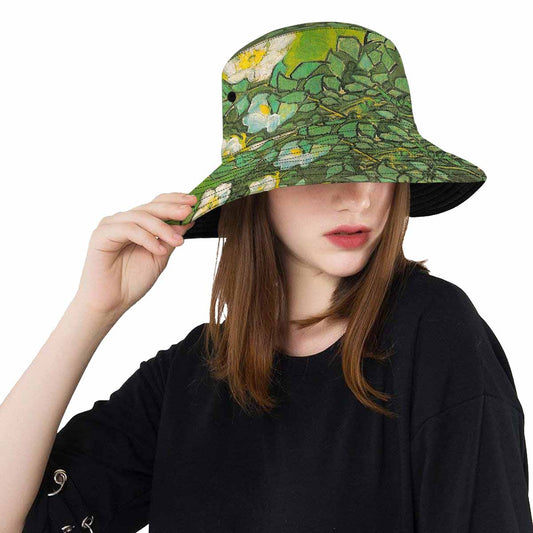 Vintage floral unisex bucket boonie Hat, outdoors hat, Design 01