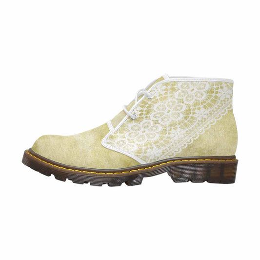 Lace Print, Cute comfy womens Chukka boots, design 43