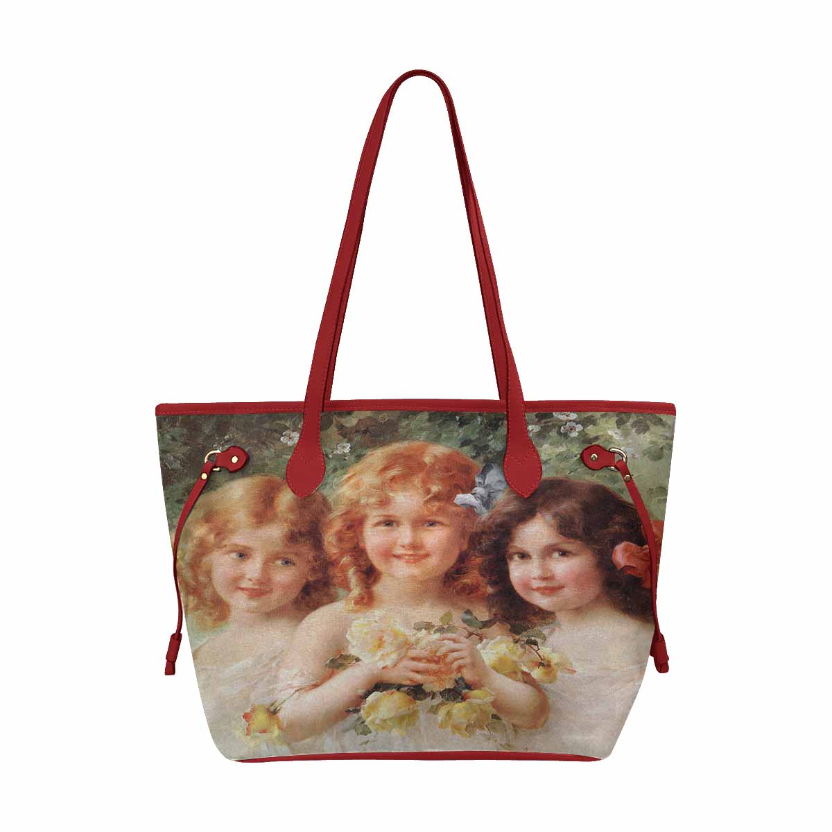 Victorian Lady Design Handbag, Model 1695361, Three Sisters, RED TRIM