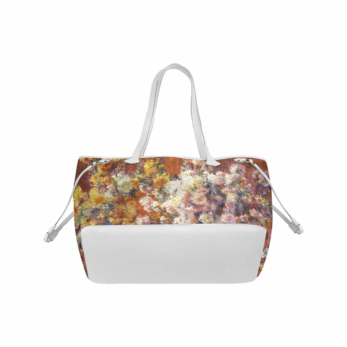 Vintage Floral Handbag, Classic Handbag, Mod 1695361 Design 57 WHITE TRIM