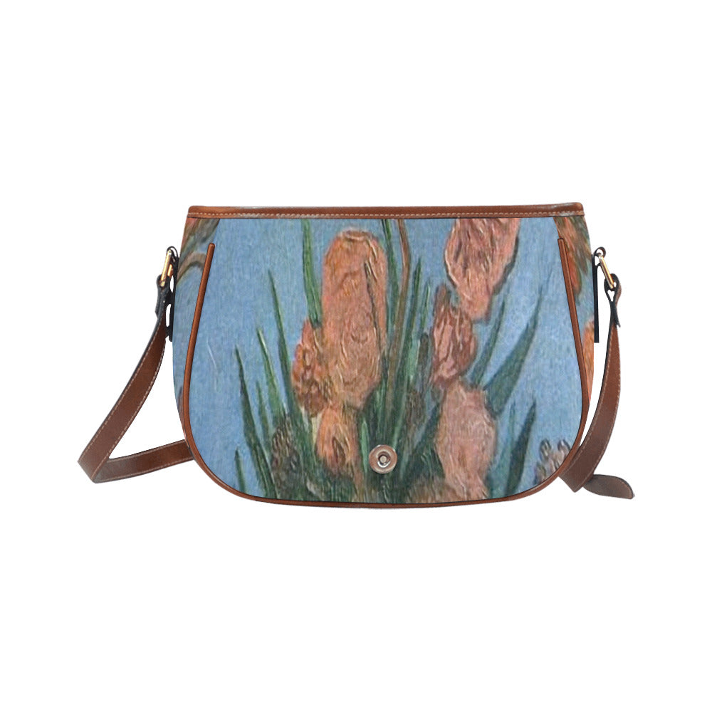 Vintage floral handbag, Design 50 Model 1695341 Saddle Bag/Large (Model 1649)