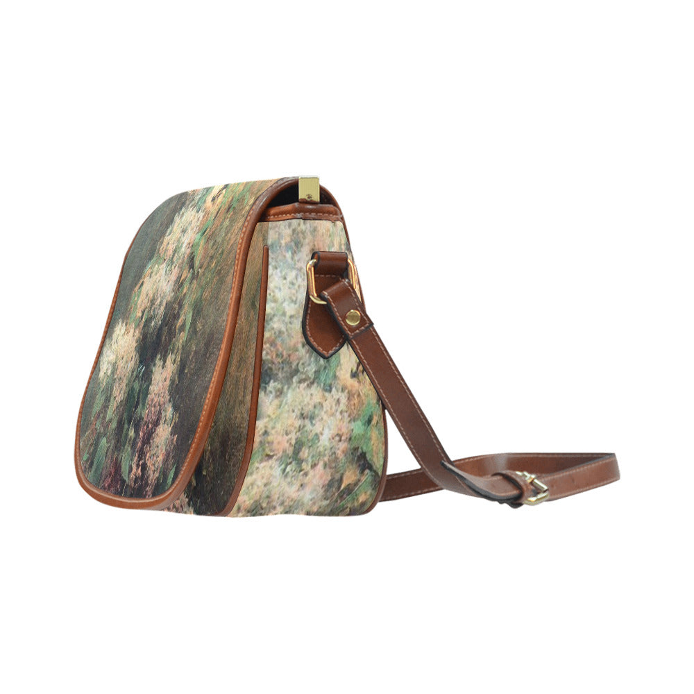 Vintage floral handbag, Design 34 Model 1695341 Saddle Bag/Large (Model 1649)