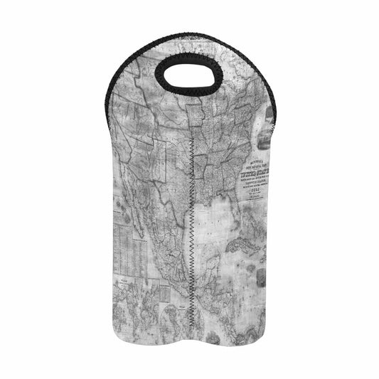 2 Bottle Antique map wine bag,Design 26