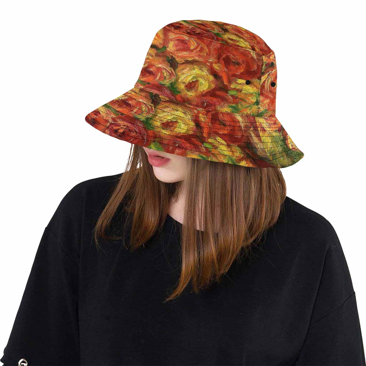 Vintage floral unisex bucket boonie Hat, outdoors hat, Design 18   Unisex Bucket Boonie Hat
