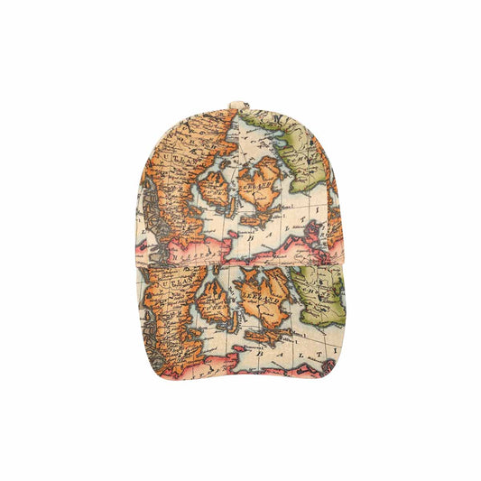 Antique Map design dad cap, trucker hat, Design 34