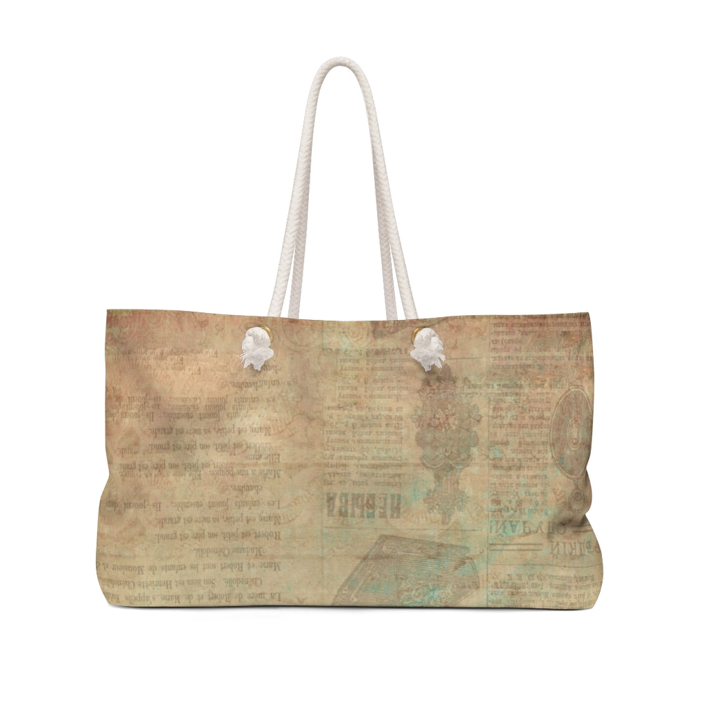 Antique General print weekender bag, casual tote, design 24