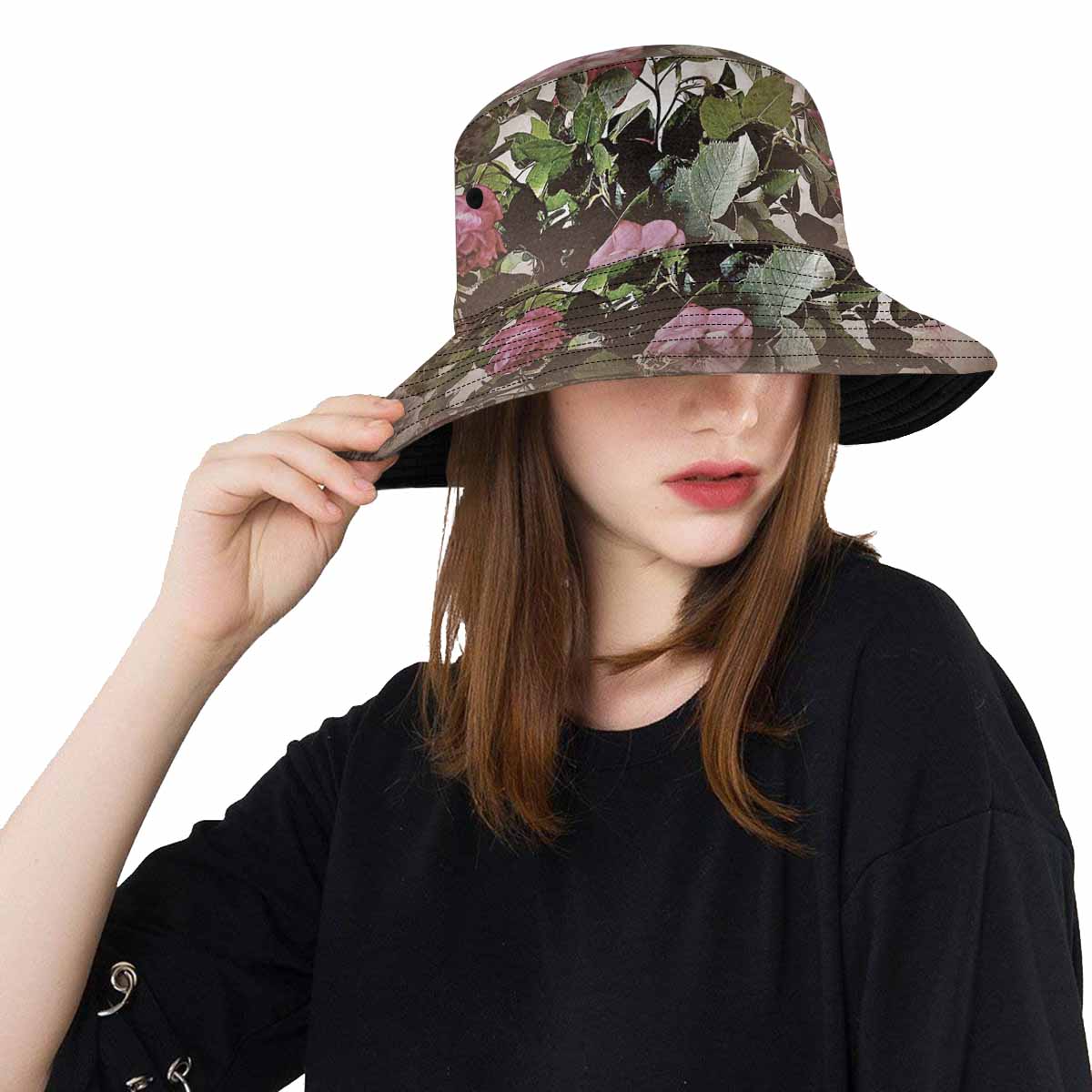 Vintage floral unisex bucket boonie Hat, outdoors hat, Design 22x