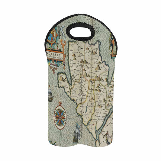 2 Bottle Antique map wine bag,Design 13