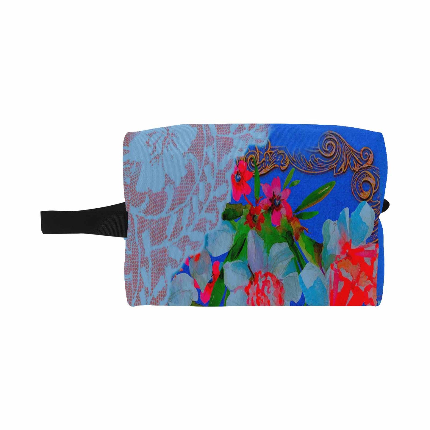 Victorian lace print toiletry comestic bag, design 46