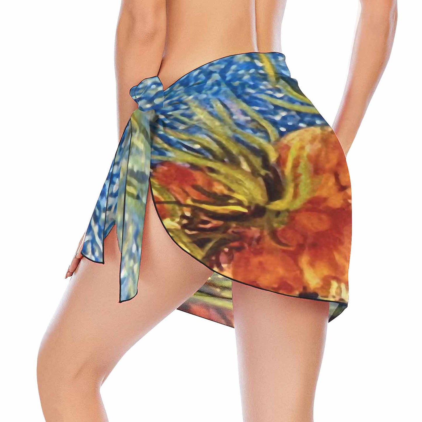Vintage floral, beach sarong, beach coverup, swim wear, Design 42