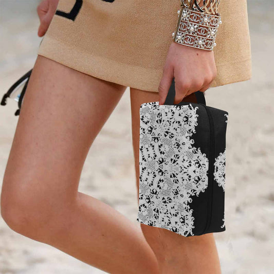 Victorian lace print toiletry comestic bag, design 50